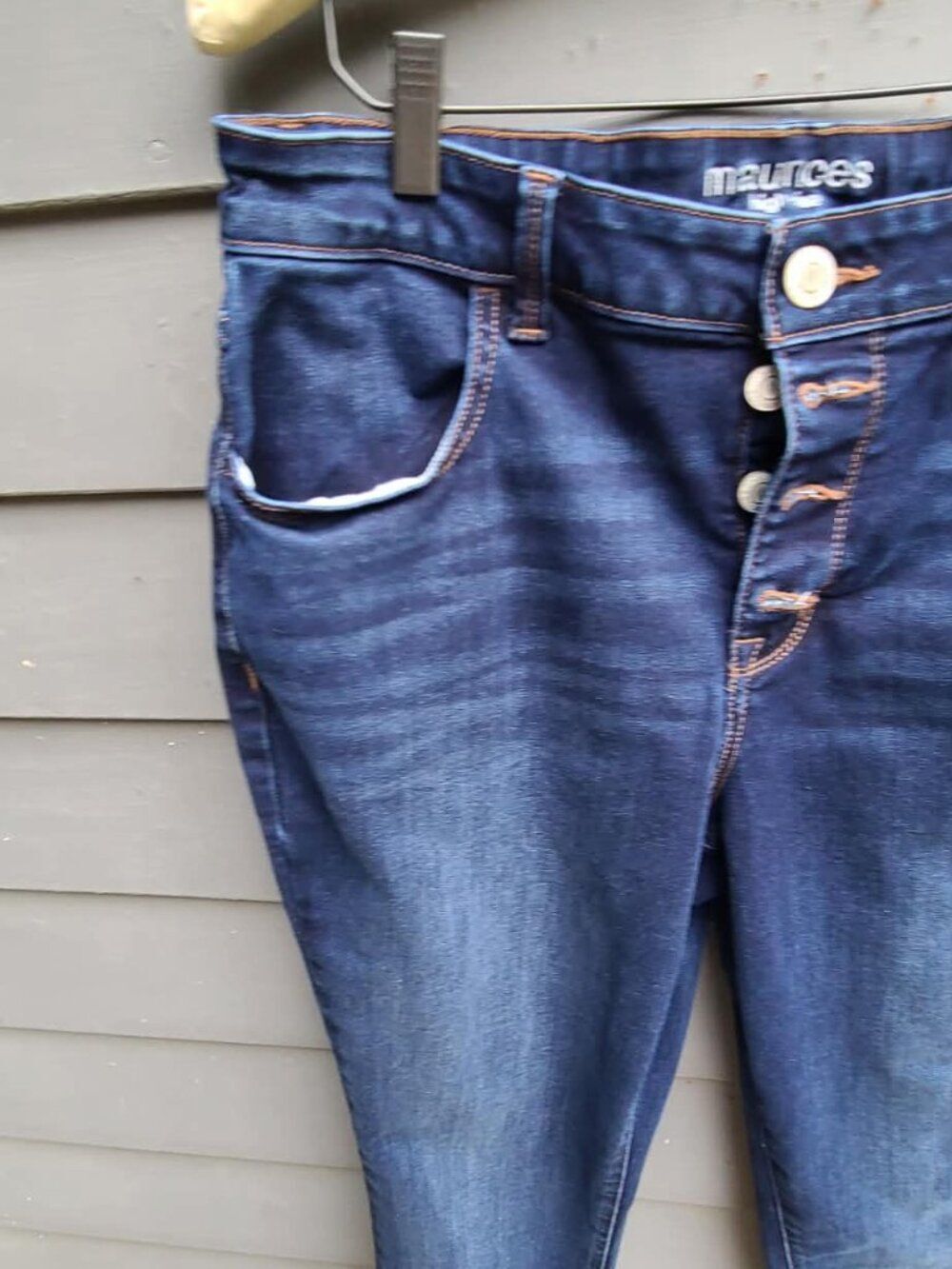 Maurices High Rise Button Fly Jeans size Large Short - Picture 9 of 9